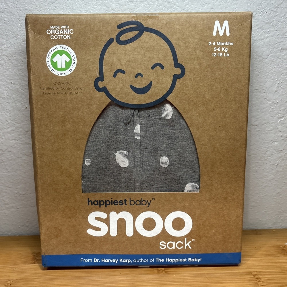 Happiest Baby Snoo Sack Swaddle Size Medium 2-4Months 12-18‎ Lb. Organic Cotton